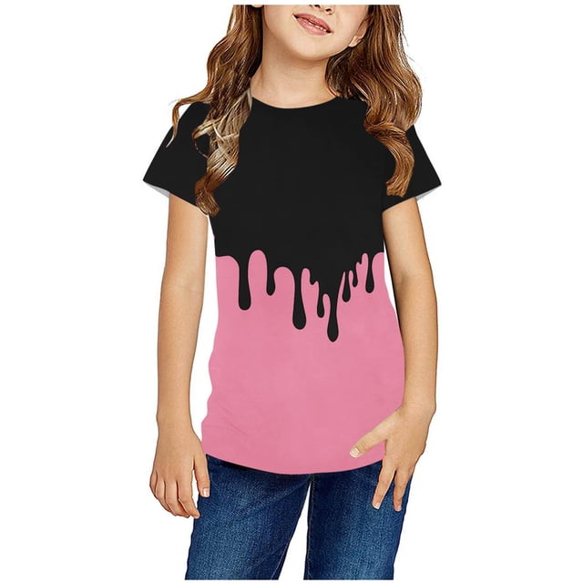 DPTALR Garçons Filles T-Shirts de Pâques Manches Courtes Haut Graphique Amusant 3-14 Ans