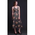thumbnail image 3 of Bimba Robe Midi d'Été Imprimée à Fleurs pour Femmes, Col en V, Tenue de Vacances - TTTG, 3 of 5