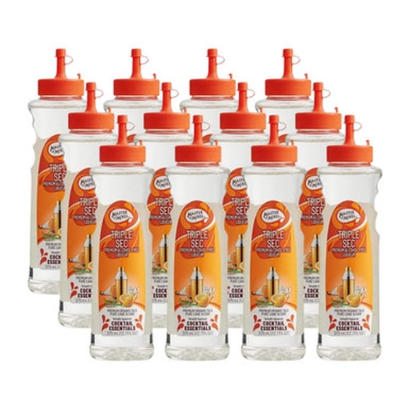 Master of Mixes Triple Sec Syrup, Professional Non-Alcoholic Orange Liqueur Alternative, 375 mL "Speed-Pour" Bottle (12/Case Bulk)