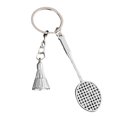 thumbnail image 3 of Simulated Badminton Keychain Pendant | Silver Alloy Souvenir | Sports Lovers Gift | Durable 8x3cm Accessory | Novelty Racket & Shuttlecock Design | 1 Piece, 3 of 8