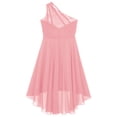 thumbnail image 4 of zdhoor Robe Chic pour Filles à une Épaule Sans Manches pour Fête, Soirée, Bal de Promo, Mariage, Robe de Demoiselle d'Honneur pour Fille Rose 6, 4 of 5