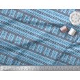 thumbnail image 2 of Soimoi Blue Cotton Poplin Fabric Aztec Geometric Print Fabric by the Yard 42 Inch Wide, 2 of 3