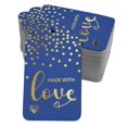 thumbnail image 1 of Inkdotpot Gold Foil Paper Hang Tags Made With Love Text Favor Tags 50 Pieces, 1 of 6