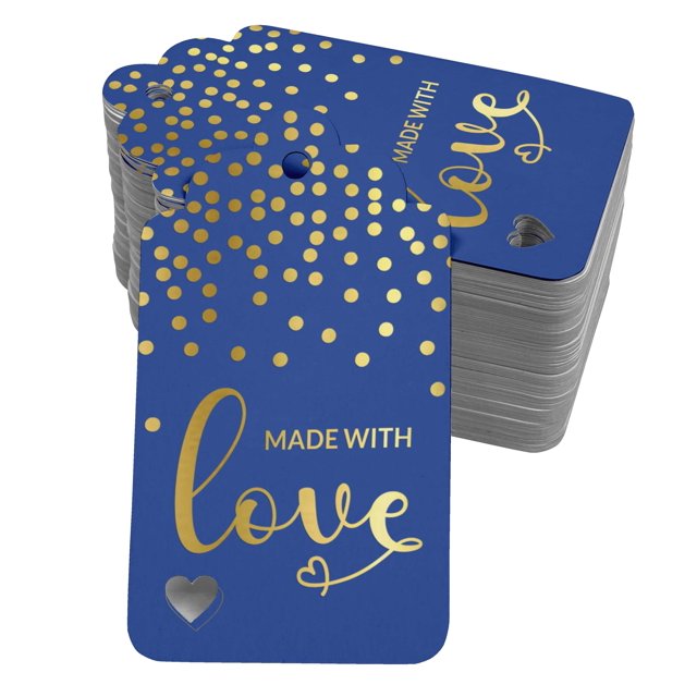 Inkdotpot Gold Foil Paper Hang Tags Made With Love Text Favor Tags 50 Pieces
