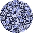 thumbnail image 1 of Ahgly Company Tapis d'Intérieur Ronds Transitionnels Bleus Lavables à la Machine, 3 Pieds Rond, 1 of 7