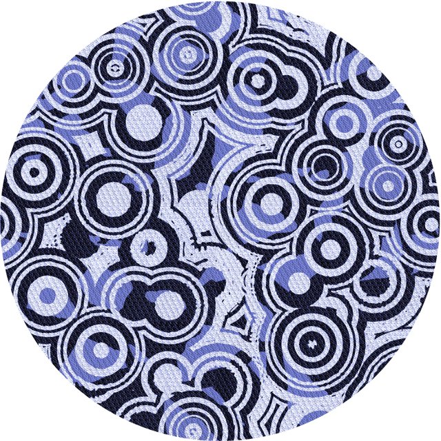 Ahgly Company Tapis d'Intérieur Ronds Transitionnels Bleus Lavables à la Machine, 3 Pieds Rond