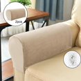thumbnail image 3 of jifeng Thick Sofa Armrest Covers Arm Covers Solid Soft Slipcovers with Pins Non Slip Armrest Protector Washable Detachable khaki, 3 of 8