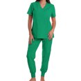 thumbnail image 2 of Scrubs for Women V Neck Short Sleeve Workwear Set Doctors Nurses, 2 of 4