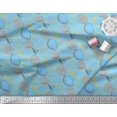 thumbnail image 2 of Soimoi Blue Moss Georgette Fabric Lemon Slice Vegetable Printed Craft Fabric by the Yard 42 Inch Wide, 2 of 3