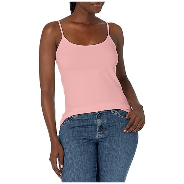 Hiiyo Women's Spaghetti Strap Camisole with Built-In Bra Summer Tank Top(S-6XL)