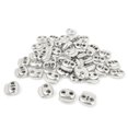 thumbnail image 1 of Unique Bargains Silver Tone 4.5mm Dia Two Holes Spring Lanyard Cord Locks Toggles 50 Pcs, 1 of 1