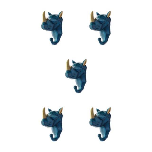 Wweixi Coat Hooks Easy To Install And Wide Application For Added In Daily Life Retro blue (rhino) 5Set