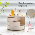 thumbnail image 4 of Meitianfacai Makeup Organizer for Vanity, Stackable Cosmetics Organizer and Storage, Cosmetic Display Cases with 3 Rotatable Drawers for Makeup Brush, Hair Accessories, Lipstick and Jewelry(White), 4 of 5