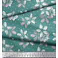 thumbnail image 3 of Soimoi Blue Cotton Poplin Fabric Dot & Floral Decor Fabric Printed BTY 56 Inch Wide, 3 of 3