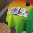 thumbnail image 3 of Colorful Round Tablecloth, Abstract Rainbow Gradient Orange Blue Green Purple Print Table Cover for Dinning Table Kitchen Party 60x60in, 3 of 6