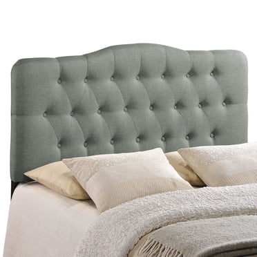 Annabel Tête de Lit Rembourrée en Tissu pour Grand Lit - Gris