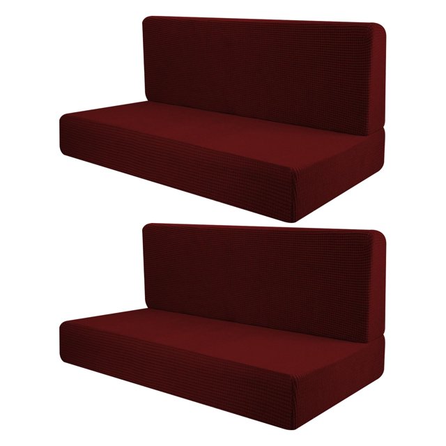 funtasica 4 Pieces Camper Cushion Covers Camper Cushion Slipcovers Soft RV Seat Covers Red