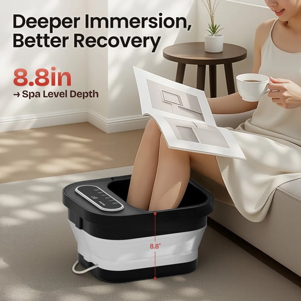 MaxKare Collapsible Foot Spa Bath Massager with Heat Bubbles