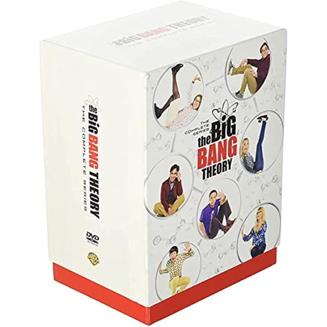 The Big Bang Theory : The Complete Series (DVD) Coffret en Anglais, avec un design Blanc et Rouge et des images de Personnages de l'Émission sur l'Emballage. Format : DVD, Région 1 pour les É.-U. et le Canada.