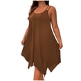 thumbnail image 2 of Ounisa Robe Camisole Midi Fluide Sans Manches à Encolure Dégagée et Ourlet Asymétrique pour Femme Grande Taille, 2 of 8