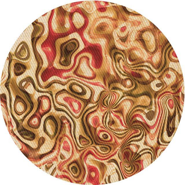 Ahgly Company Machine Washable Indoor Round Transitional Orange Area Rugs, 6' Round