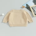 thumbnail image 3 of Baby Girl Boy Knit Pullover Sweater Fall Winter Warm Sweatshirt Tops with Pocket, 3 of 6