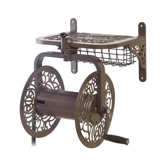 Liberty Garden Dévidoir de Tuyau d'Arrosage Rotatif Décoratif en Aluminium Coulé avec Navigateur