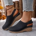 thumbnail image 2 of WLOELOEW Black Platform Sandals For Women Hollow Out Design Adjustable Strap Pu Material Foot Length 9.06 Inches Us Size 5.5, 2 of 5