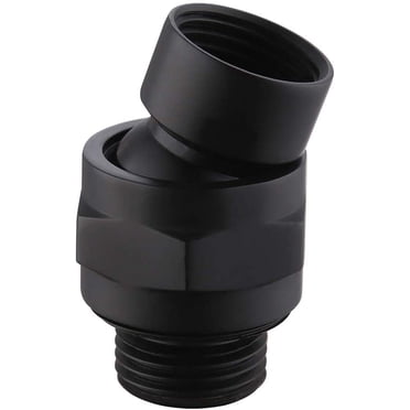 Adaptateur de Connecteur de Douche à Rotule Pivotante pour Pomme de Douche, Laiton, Rallonge de Bras de Douche Réglable, Composant Universel, Noir Mat, PSB101-BK