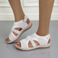thumbnail image 1 of LSLJS Women's Retro Casual Lightweight Breathable Fish Mouth Open Toe Round Toe Beach Roman Sandals, 1 of 4