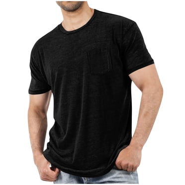 Lmnyox Short Sleeve Crew Neck Basic T Shirt for Men Classic Fashion Summer Shirts Solid Color Casual Pocket Tee