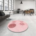 thumbnail image 4 of Ahgly Company Tapis d'Intérieur Lavable à la Machine, Carré, Transitionnel, Pastel Rouge Rose, Tapis de Zone, 7 Pieds Carré, 4 of 7