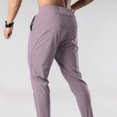thumbnail image 3 of Ceisia Men Solid Color Loose Casual Pants Elastic Waist Drawstring Sports Gift Work Trousers, 3 of 4