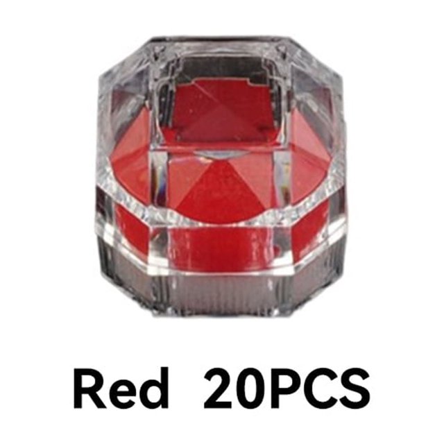 Ruiboury 20Pcs Clear Boxes Mini Multifunctional Jewelry Box Crystal Ring Earrings Studs Organizer Octagonal Case Wedding Proposal Red