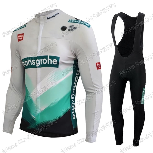 FALL/WINTER Men's Boraful Hansgrohe 2021 Pro team Cycling jersey Wear Strap Suit Set Ropa with Gel Pad MTB Bicycle