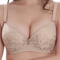 thumbnail image 1 of Full Figure Lace Underwire Bra Push Up Lift Support Comfort Everyday T Shirt Bra For Plus Size Women, 1 of 7