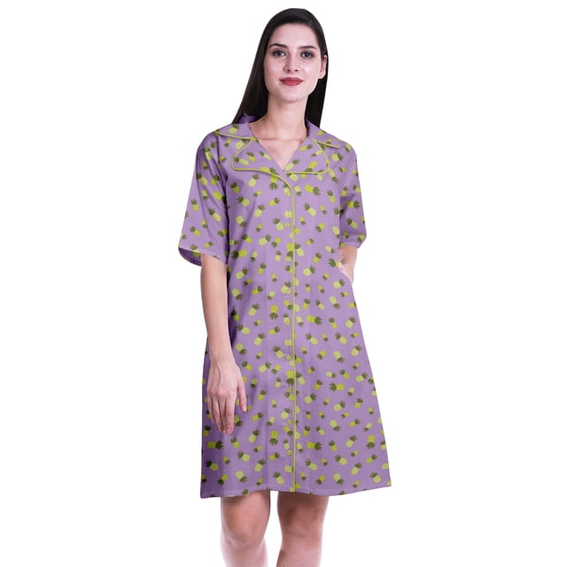 Moomaya Printed Womens Button Down Shirts Short Sleeve Shirts For Women-S-XXL