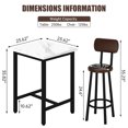 thumbnail image 4 of Furlinkhm 3 Piece Pub Dining Set, Modern bar Table and Stools for 2 Kitchen Counter Height Wood Top Bistro Easy Assemble for Breakfast Nook Living Room Small Space Restaurant, White, 4 of 10