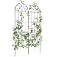 thumbnail image 1 of Outsunny 2 Pcs Garden Trellis for Climbing Plants, Outdoor Metal Trellis, 1 of 10