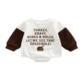 thumbnail image 1 of Bébé Garçons Filles L'action de Grâce Romper Manches Longues Col Rond Lettres Léopard Print Body, 1 of 9