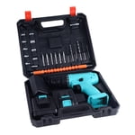 Perceuse électrique rechargeable au lithium, US Connecteur 100-240V Perceuse électrique au lithium charge efficace sans fil léger avec 2 21V Batteries à usage industriel