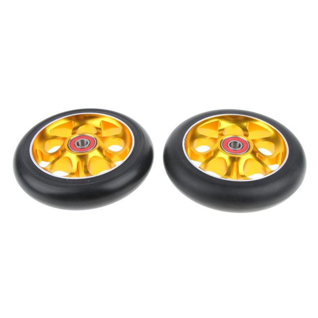 1 Pair Replacement 110mm Scooter Wheels Set With Standard Bearings for