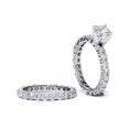 thumbnail image 2 of 4 Ct Diamond Eternity 1ct Center Engagement Wedding Ring Set White Gold, 2 of 4