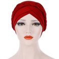 thumbnail image 3 of Bangcool Turban Tresse Torsadée Bonnet Élastique Couvre-Cheveux Perte de Cheveux Sleep Cap, 3 of 8