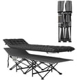 thumbnail image 1 of Outsunny Camping Cot for Adults with Mattress, Folding Bed, Black, 1 of 10