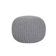 thumbnail image 2 of Urban Shop Pouf Rond en Tricot, Gris Pâle, 2 of 3