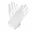 thumbnail image 1 of White Womens Gloves Solid Color Elastic Cycling Sun Protection Thin Style For Dance Practice Sports Outdoor Activity Protection Handwear Free Size, 1 of 2