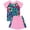 Pink, variant on Kid Girls Swimsuit Rash Guard Set Hawaiian Ruffle Sun Protection Long Sleeve Bathing Suit for Teens 5-6 Years