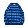thumbnail image 1 of Kcodviy Chandail à Capuchon pour Homme Automne Hiver Adulte Petit Chandail à Capuchon Rond Chandail à Enfiler Hauts Long 1 Tenues Mignonnes Femmes Blouse à Rayures à Manches, 1 of 3