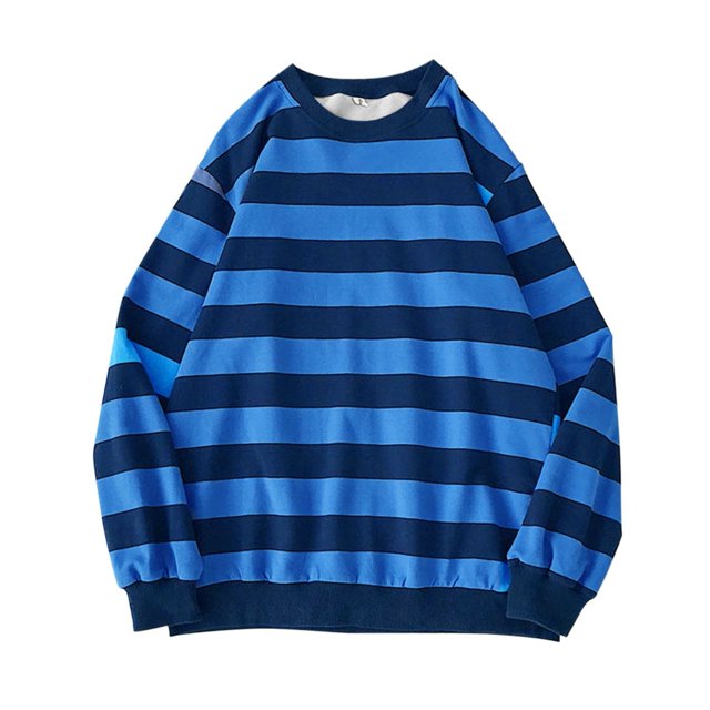 Kcodviy Chandail à Capuchon pour Homme Automne Hiver Adulte Petit Chandail à Capuchon Rond Chandail à Enfiler Hauts Long 1 Tenues Mignonnes Femmes Blouse à Rayures à Manches